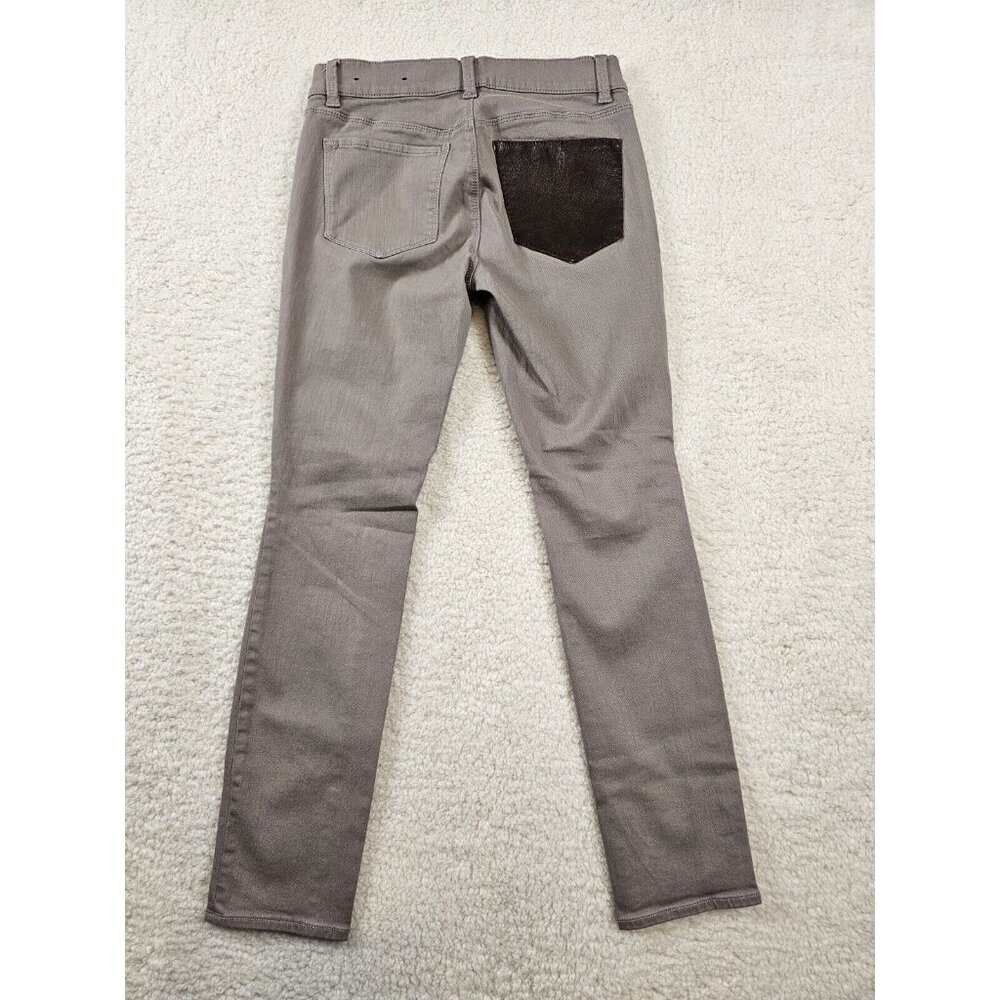 Ann Taylor Jeans Women's 4 Petite Tan The Skinny Modern Fit Faux‎ Leather Pocket - Picture 2 of 16